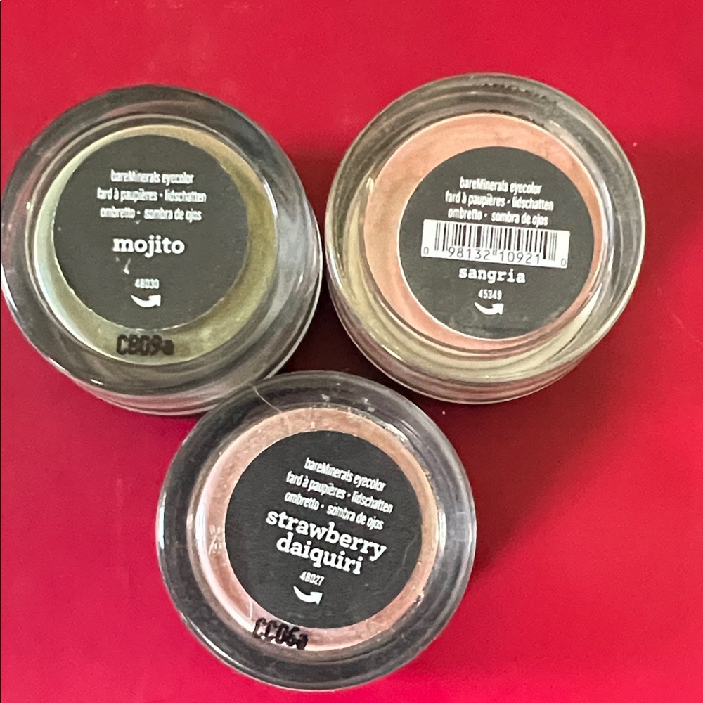 Set of 3 bareMinerals eye colors - mojito, strawberry daiquiri, & sangria NEW